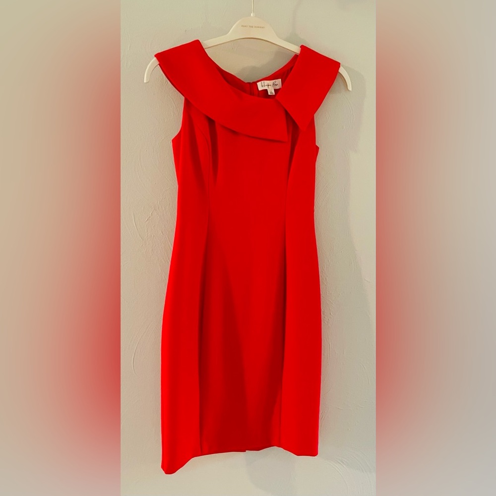 HARPER ROSE Envelope Collar Crepe Sheath Dress